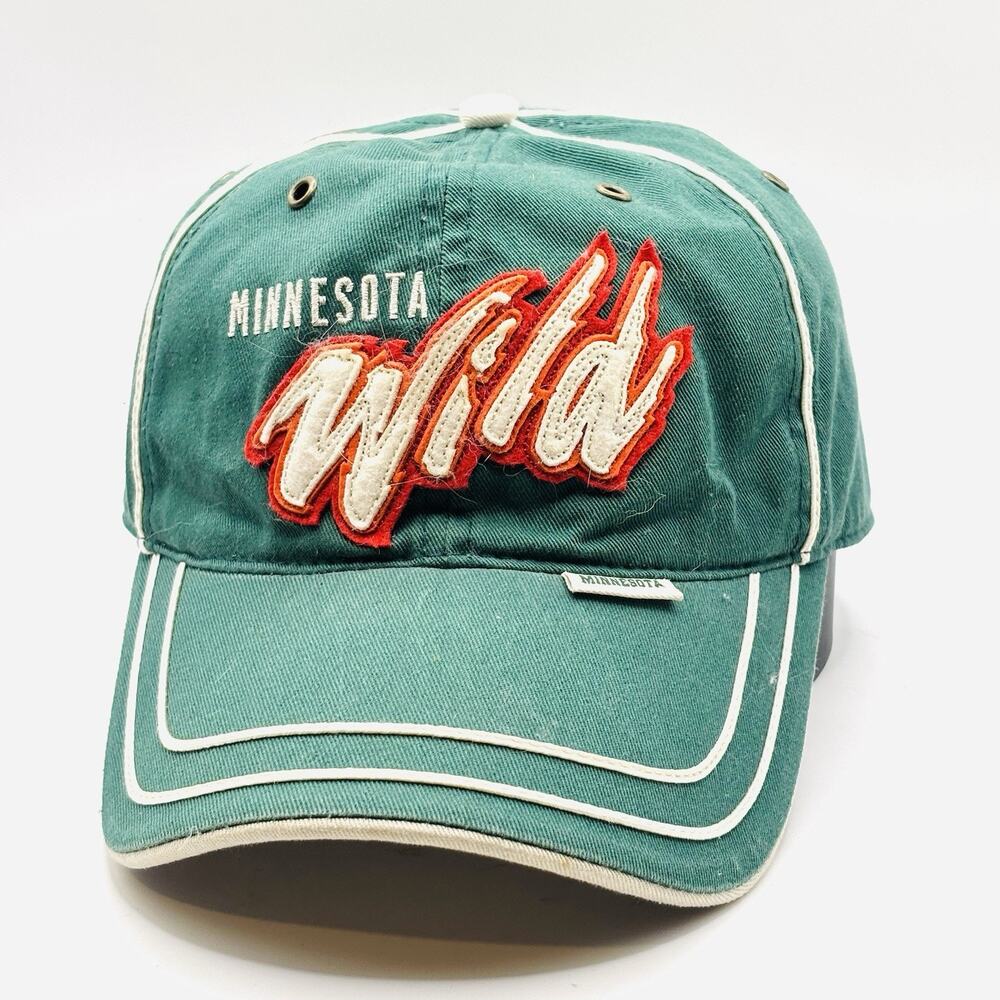 Vintage Minnesota Wild Hat Cap Strapback NHL Orange Logo Pre 2005 Hockey